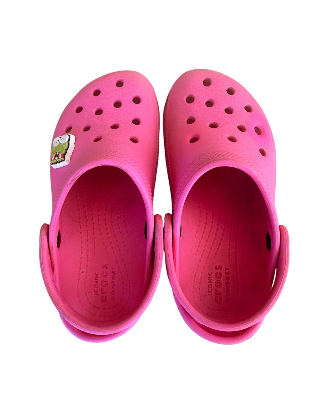 CROCS Kids Bright Pink Classic Clog with Charm